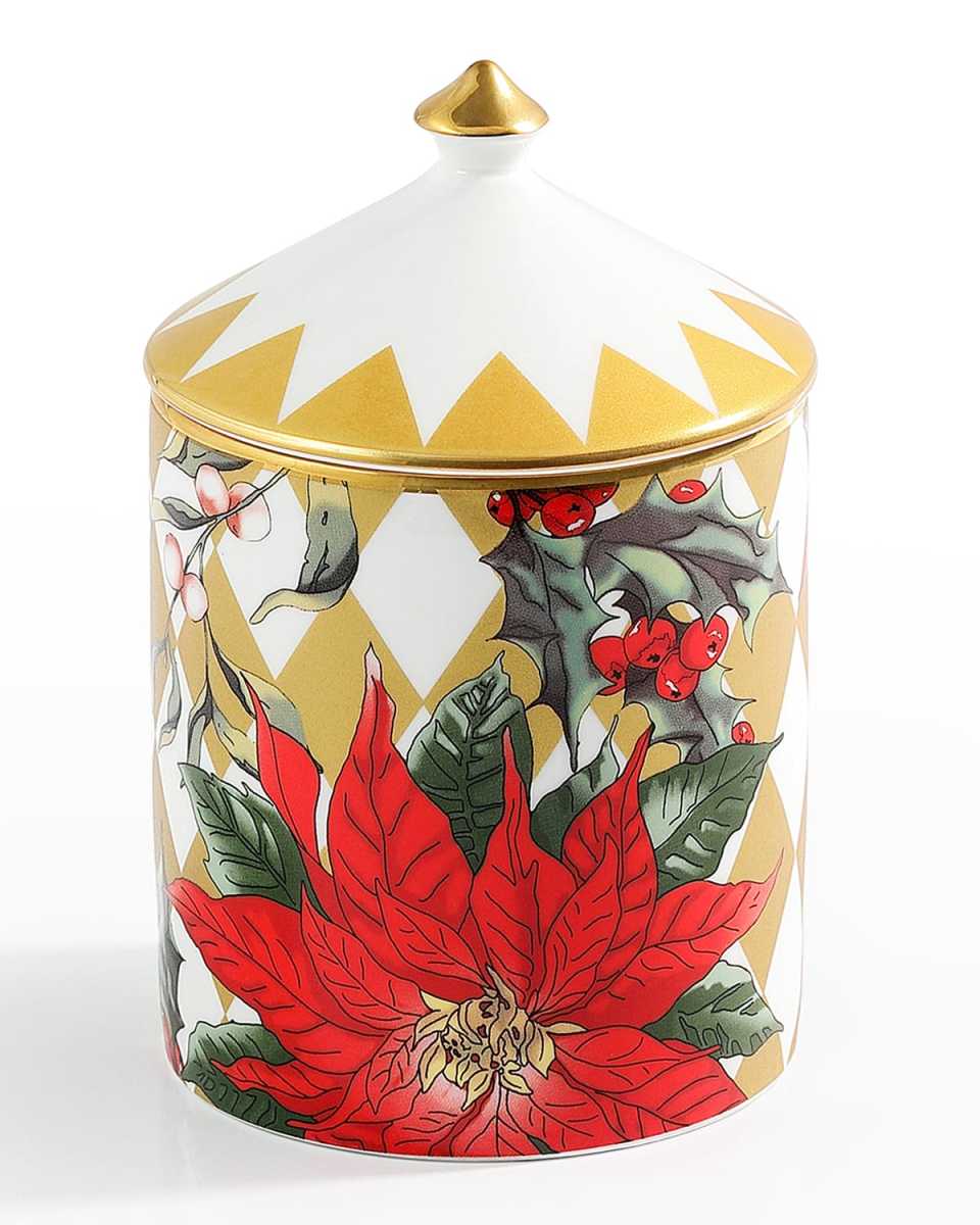 Parterre With Poinsettia Lidded Candle